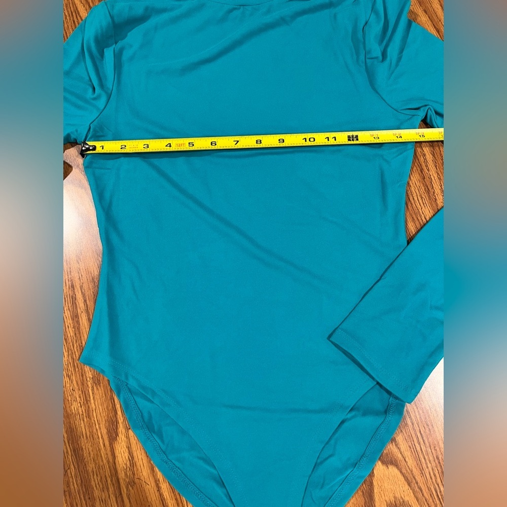 Zenana Teal Long Sleeved Bodysuit - Size Small - NWT - Picture 5 of 7